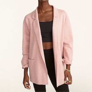 J.Crew Eloise Sweater Blazer Blush Pink Merino Wool Blend Knit Jacket XS BA552